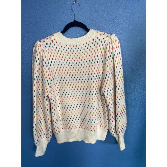 Marine Layer Rainbow Puff Sleeve Crewneck Sweater Large MSRP$178 - Picture 11 of 17